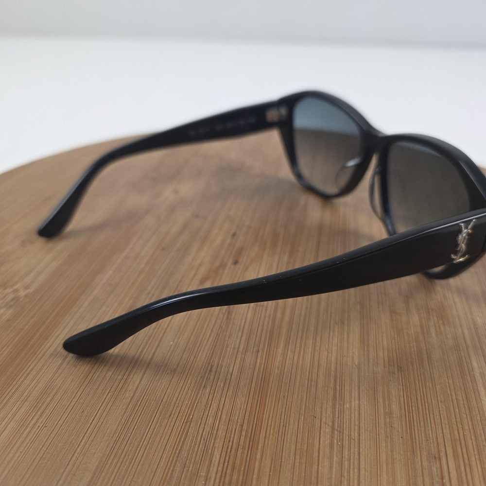 Saint Laurent SL M48/F Sunglasses Womens 57-15 Black Gray Cat Eye Gradient Italy - Picture 4 of 16